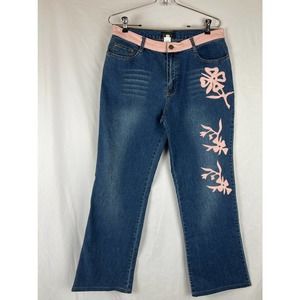 ISABEL Jeans with Pink Leather Trim, size 12